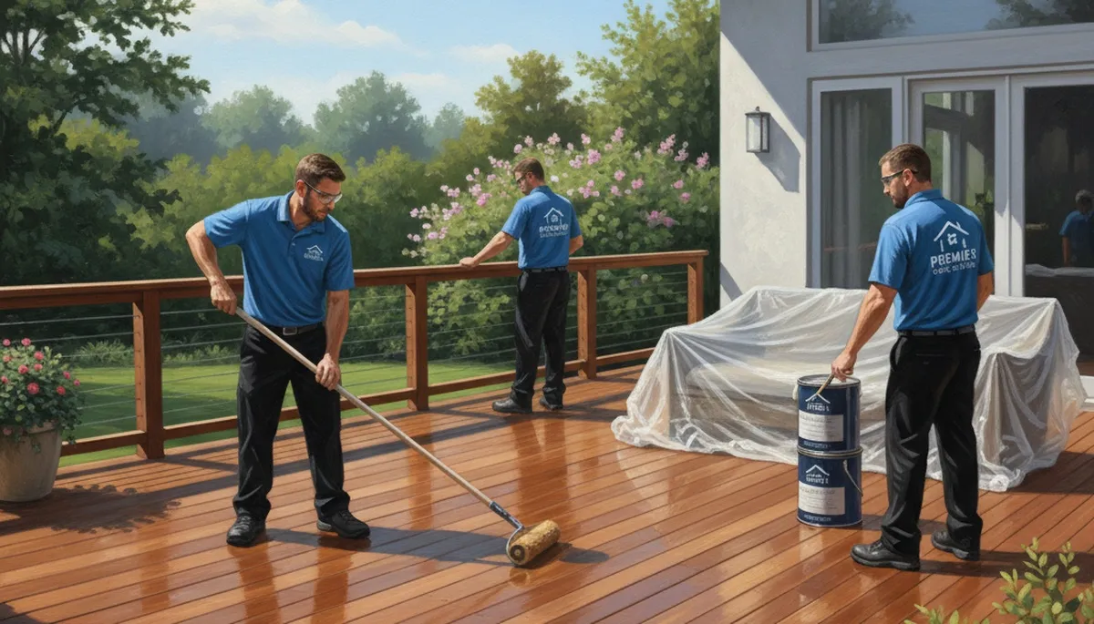 Deck sealing service in Redmond, WA by Redmond Paint Pros protecting wood from rain and moisture