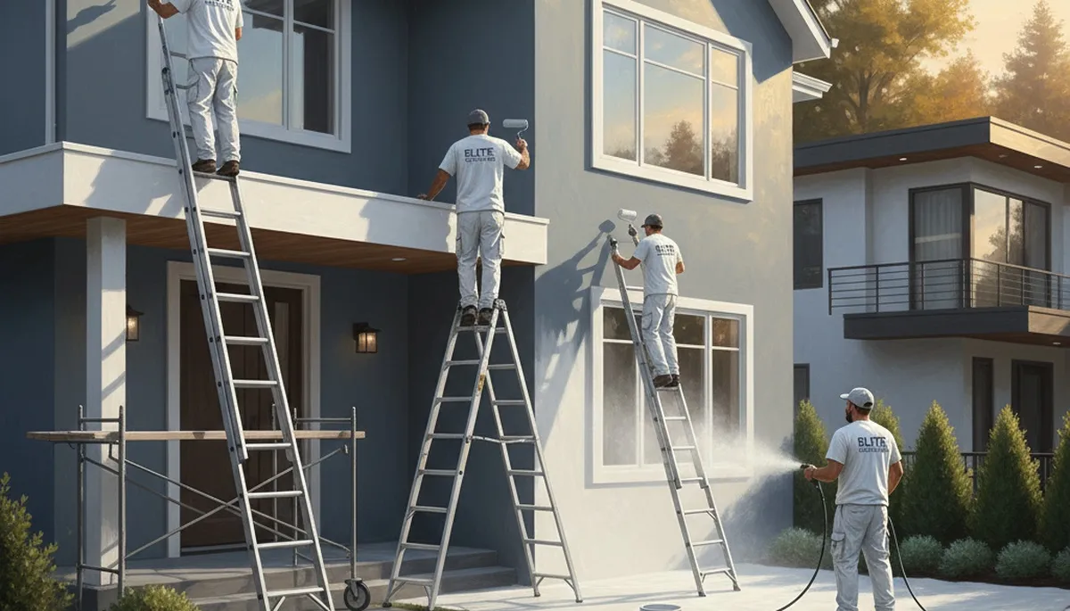 Exterior house painting in Redmond, WA by Redmond Paint Pros protecting siding from rain and moisture